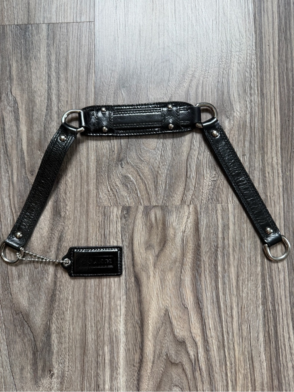 Y2K Coach Shoulder Bag Strap And Hang tag replacement black patent leather